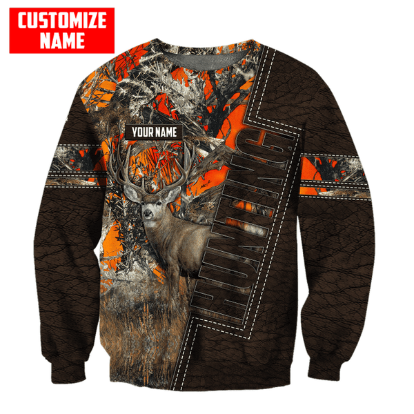 Max Corner PERSONALIZED DEER HUNTING Leather Pattern 1 All Over Printed Shirt Gift For Hunter