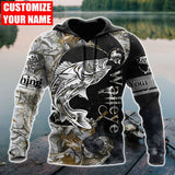 Maxcorners WALLEYE ICE FISHING CAMO Customize Name 3D Shirt