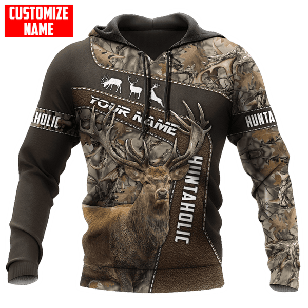 Max Corner PERSONALIZED DEER HUNTING Leather Pattern All Over Printed Shirt Gift For Hunter