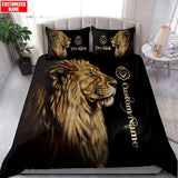 Maxcorners Custom Name King Lion Bedding Set 3D All Over Printed