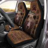 Maxcorners Grizzly Bear Hunting Hold on Funny Car Seat Covers