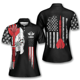 Maxcorners Skull Darts American Flag Personalized Name 3D Shirt