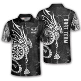 Maxcorners Viking Runes Black White Darts Personalized Name And Team Name 3D Shirt
