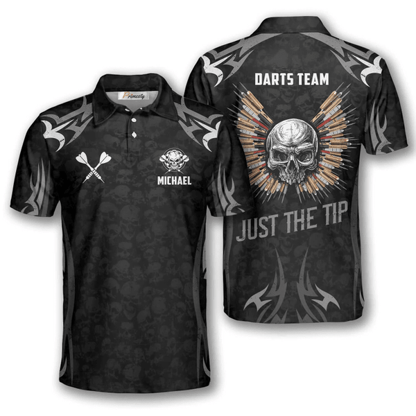 Maxcorners Skull Angel Wings Darts Personalized Name 3D Shirt