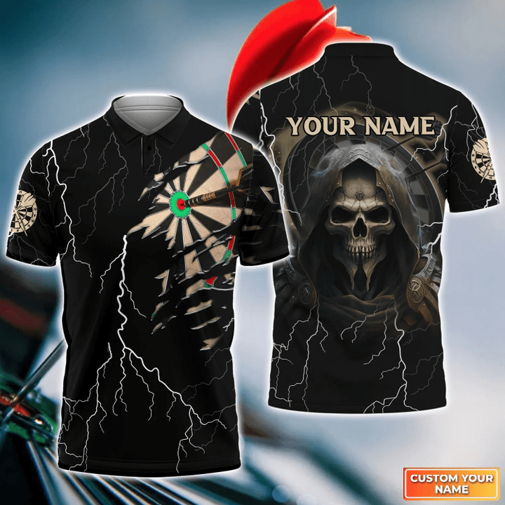 Maxcorners Reaper Dartboard Thunder Personalized Name 3D Shirt