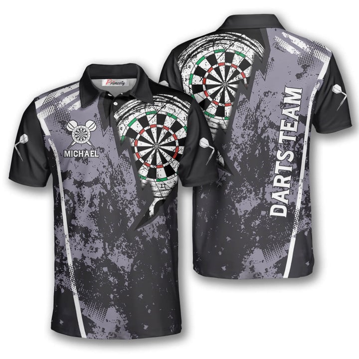 Maxcorners Grunge Lightning Darts Personalized Name And Team Name 3D Shirt