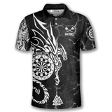 Maxcorners Viking Runes Black White Darts Personalized Name And Team Name 3D Shirt