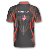 Maxcorners Red Tattoo Pattern Darts Personalized Name And Team Name 3D Shirt