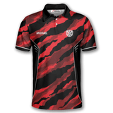 Maxcorners Red Tiger Skin Darts Personalized Name And Team Name 3D Shirt
