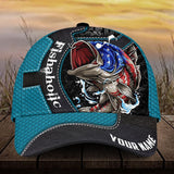 Maxcorners Custom Name Fishing Fishaholic 3D Cap Flag Us