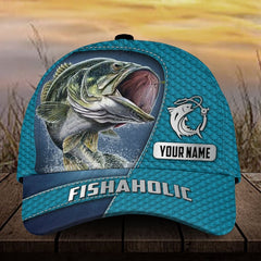 Maxcorners Custom Name Fishing Fishaholic 3D Cap