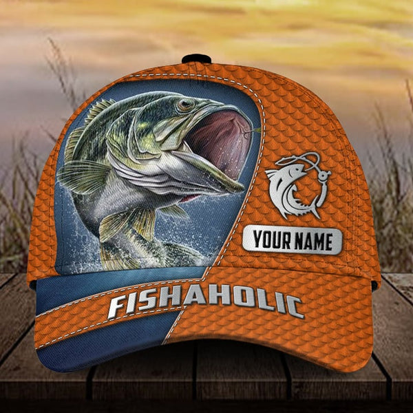 Maxcorners Custom Name Fishing Fishaholic 3D Cap