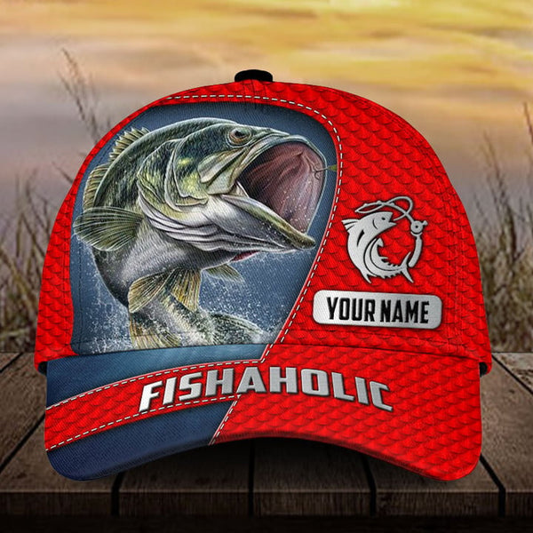 Maxcorners Custom Name Fishing Fishaholic 3D Cap