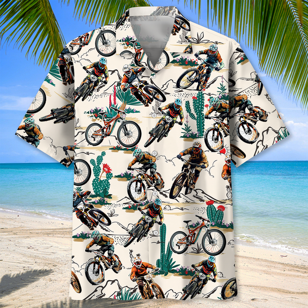 Maxcorner DESERT MOUNTAIN BIKE RACING HAWAIIAN SHIRT