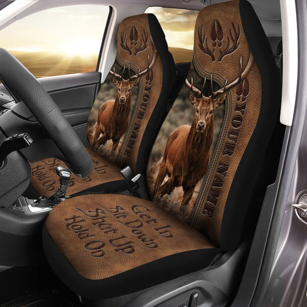 Maxcorners Personalized Name Deer Hunting On Funny Car Seat Covers