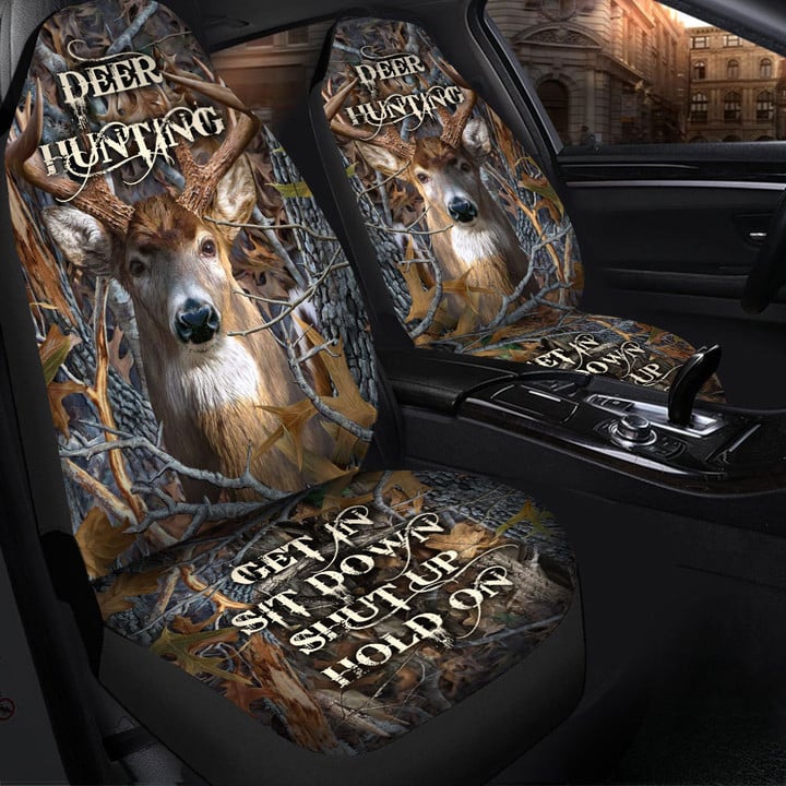 Maxcorners Cool Deer Hunting Hold On Funny Car Seat Covers