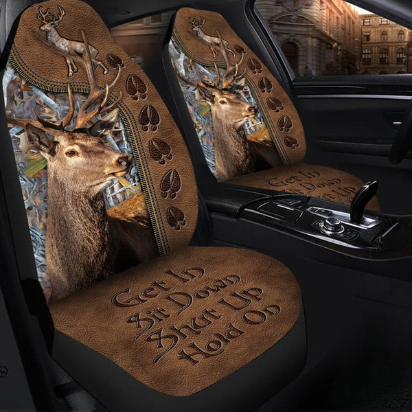 Maxcorners Deer Hold On Funny Car Seat Covers