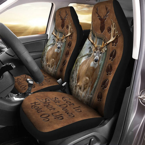 Maxcorners Deer Hunting Hold On Funny Car Seat Covers