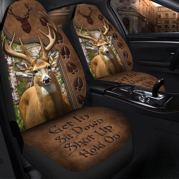 Maxcorners Deer Hunting Hold On Car Seat Covers