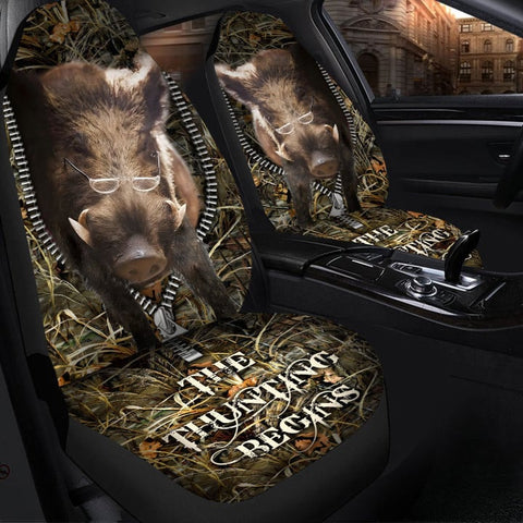 Maxcorners Wild Boar The Hunting Begins Hold on Funny Car Seat Covers