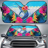 Maxcorners Fishing Car Auto Sun Shades Blue Marlin Hawaii Flower