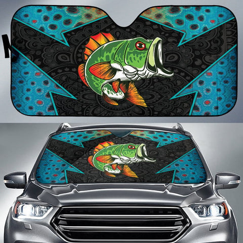 Maxcorners Largemouth Bass Fishing Pattern Printing Car Auto Sun Shade