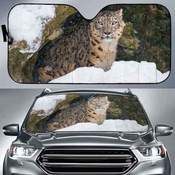 Maxcorners Villy Snow Leopard Cave SnowK Car Sun Shade