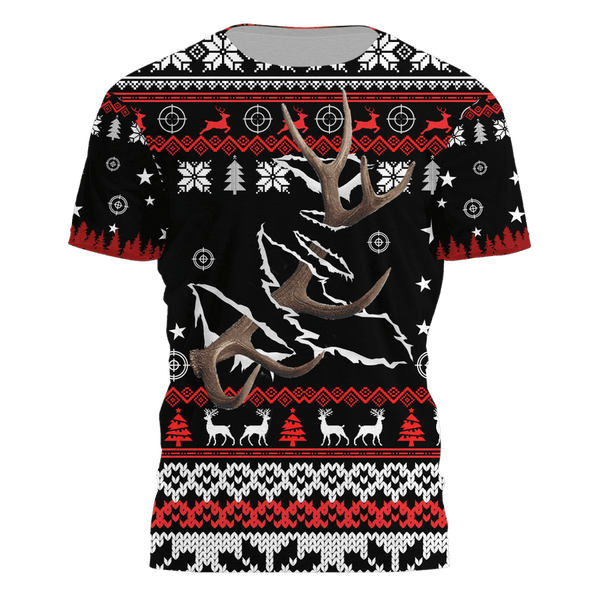 Maxcorners Deer Hunting Christmas Shirt 3D All Over Printed Clothes