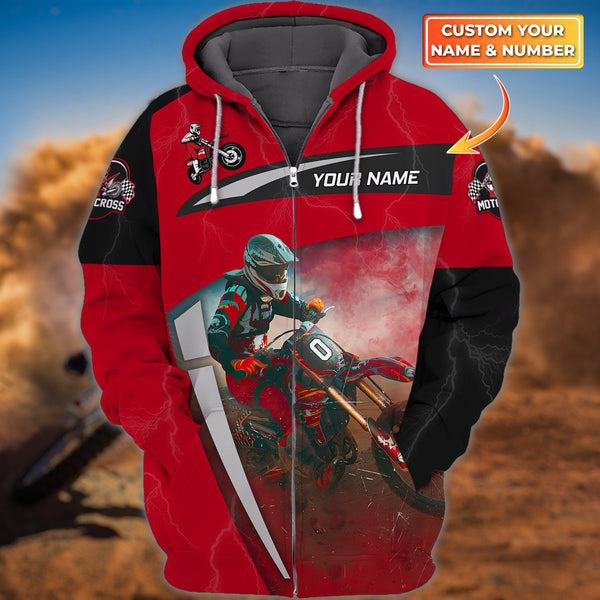 Maxcorners Motocross Dirt Bike Customize Name And Number 3D Shirts