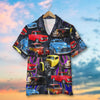 Custom Hot Rod Photo Hawaiian Shirt, Flame Pattern, Gift For Hot Rod Lovers