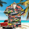 Maxcorners Custom Classic Car Photo Hawaiian Shirt, Tropical Flower Pattern