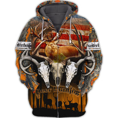 Maxcorners Hunting Hunterholic Deer Shirt 3D All Over Printed Clothes