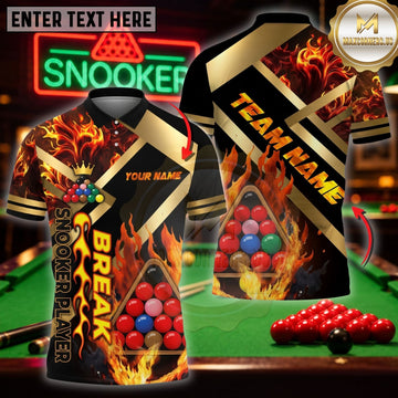 Maxcorners Billiard Outfits Explosive Break Graphic Customized Name 3D Shirt