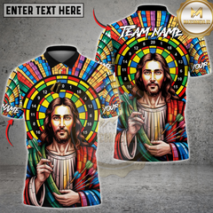 Maxcorners Darts Holy Light Dartboard Personalized Name, Team Name 3D Shirt