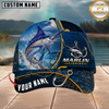 Maxcorners Fishing Hook Denim Personalized Name 3D Cap