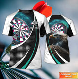 Maxcorners Dart Personalized Name Ealge White And Blue 3D Shirt