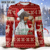 Maxcorners Merry Christmas With GSP Shorthaired Pointer Pheasant Unisex Shirt