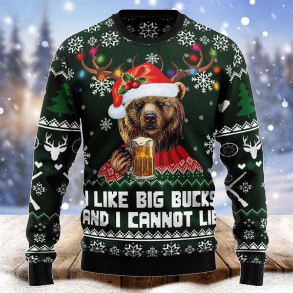 Maxcorners Bear Christmas Hunting Beer Camo Unisex Shirt