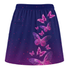 Maxcorners Customized Bowling Trouser Skirts With Shorts Underneath, Bowling Navy Pink Neon Butterfly Skorts With Pockets