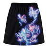 Maxcorners Customized Bowling Trouser Skirts With Shorts Underneath, Bowling Neon Electric Radiant Butterfly Glow With Pockets