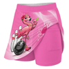 Maxcorners Customized Bowling Trouser Skirts With Shorts Underneath, Bowling Flamingo Queen With Pockets