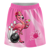 Maxcorners Customized Bowling Trouser Skirts With Shorts Underneath, Bowling Flamingo Queen With Pockets