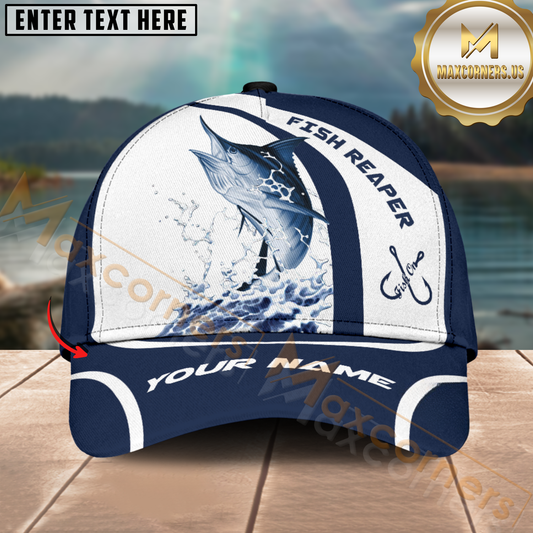 Maxcorners Sailfish Fishing Fish Reaper Design Personalized Name 3D Cap