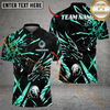 Maxcorners Dragon Lightning Strike Golf Polo Shirt, Customized Name & Team Name 3D Shirts (4 Colors)