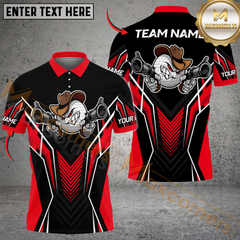 Maxcorners Gunshot Swing Funny Golf Polo Shirt, Customized Name & Team Name 3D Shirts (4 Colors)