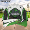 Maxcorners Golf Flag Badge Dynamic Wave Personalized Name 3D Cap (7 Colors)