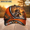 Maxcorners Dog Hunting And Duck Orange Black Curved Stripe Marsh Sunset Scene Multiple Options Personalized Name 3D Cap