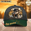 Maxcorners Dog Hunting And Duck Cracked Wall Forest Green Brim Personalized Name 3D Cap