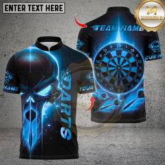 Maxcorners Darts Skull With Dartboard Multicolor Customized Name, Team Name 3D Shirts