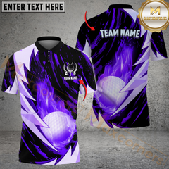Maxcorners Golf Lightning Strike Multicolor Customized Name, Team Name 3D Shirts